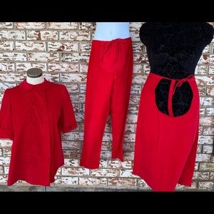 Maternity three piece red Corduroy outfit